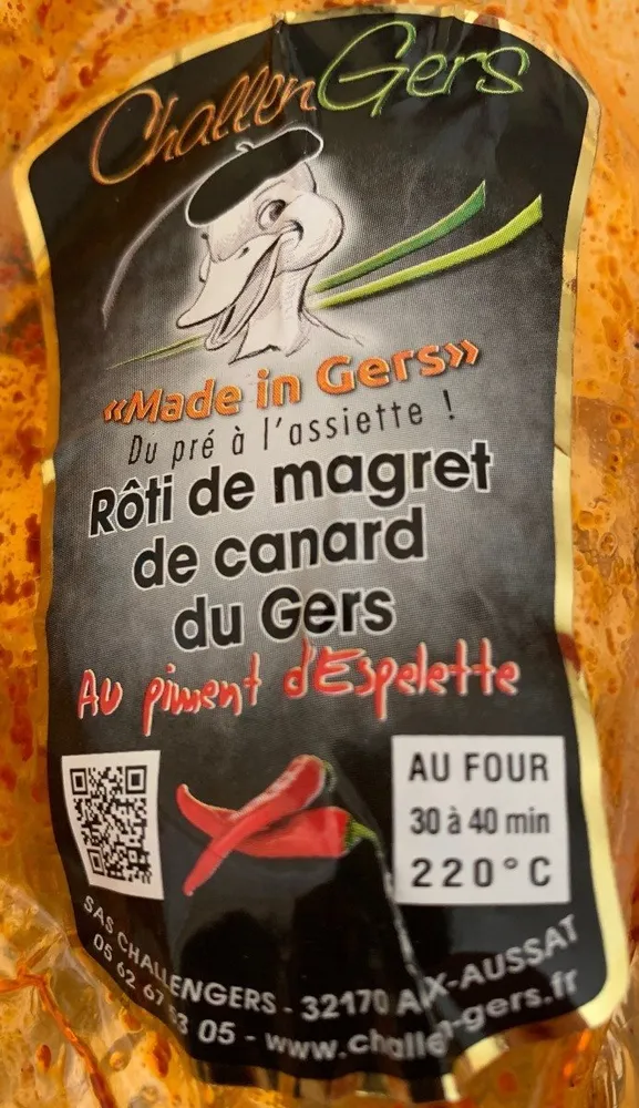 Rôti de magret de canard du gers au piment d'Espelette