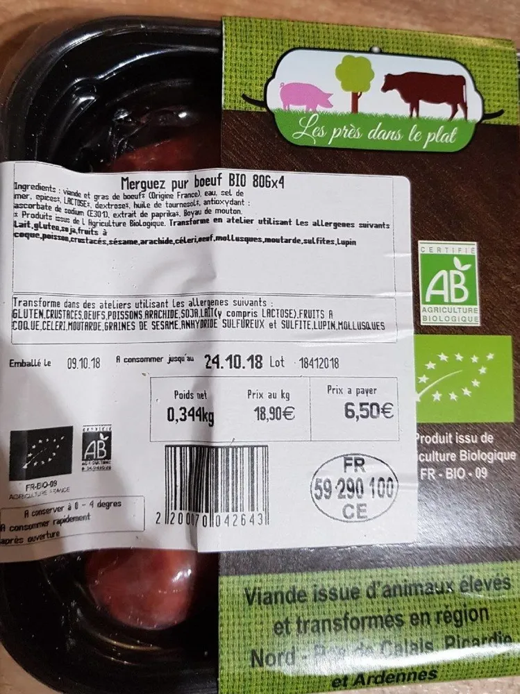 Merguez pur boeuf Bio