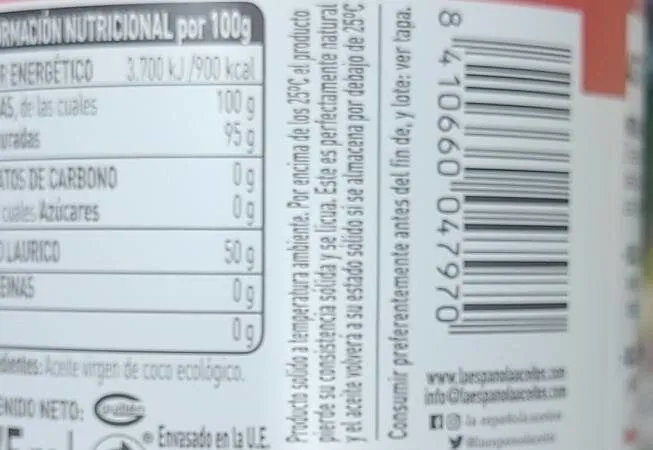 Aceite de coco virgen ecológico