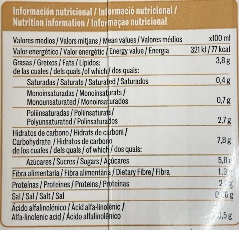 Bebida de avena + nueces