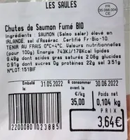 Chutes de Saimon Fumé BIO