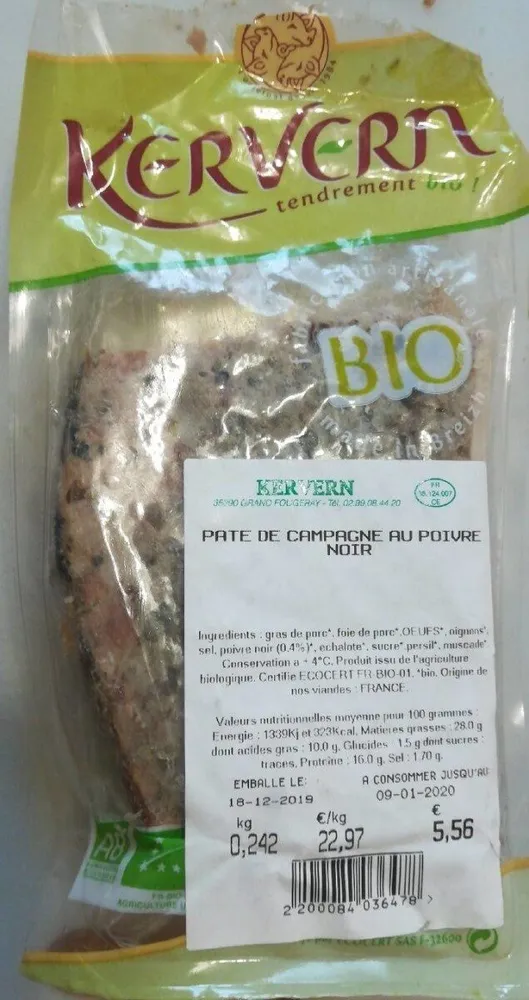 PÂTÉ DE CAMPAGNE AU POIVRE NOIR
