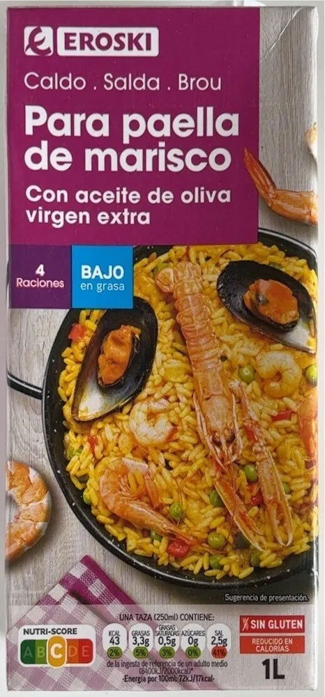 Caldo para paella de marisco