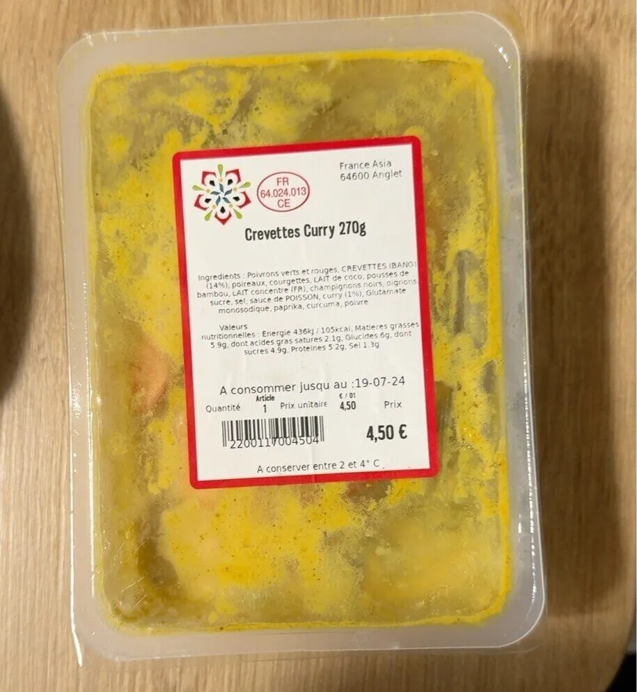 Crevettes curry