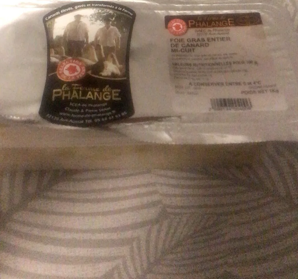 Foie gras entier de canard mi-cuit