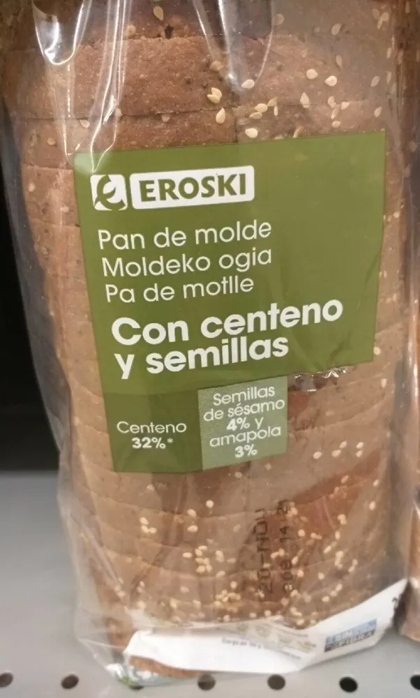 Pan de molde con centeno y semillas