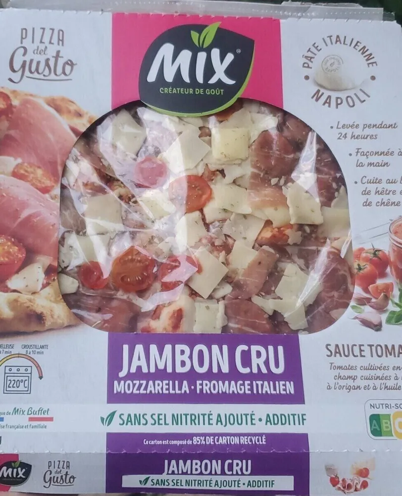 Pizza del GUSTO Jambon cru mozzarella fromage italien