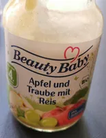 Apfel und traube mit reis