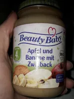 Apfel und Banane mit Zweback