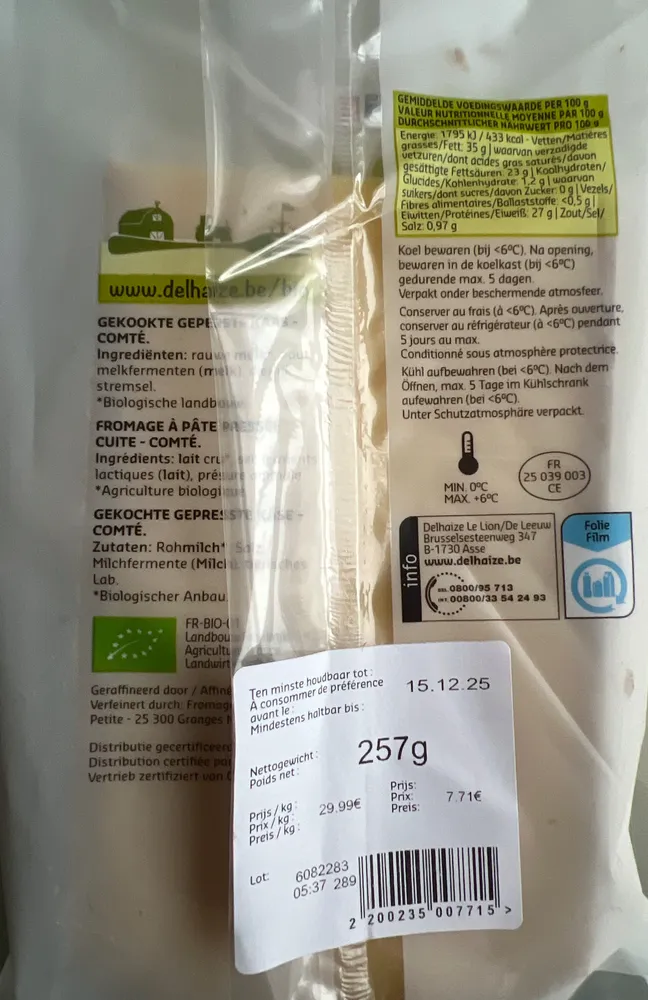 Comté Bio AOP Cheese