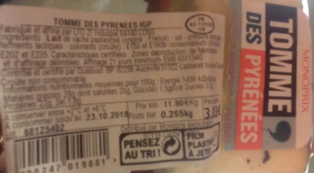 Tomme des pyrenees IGP