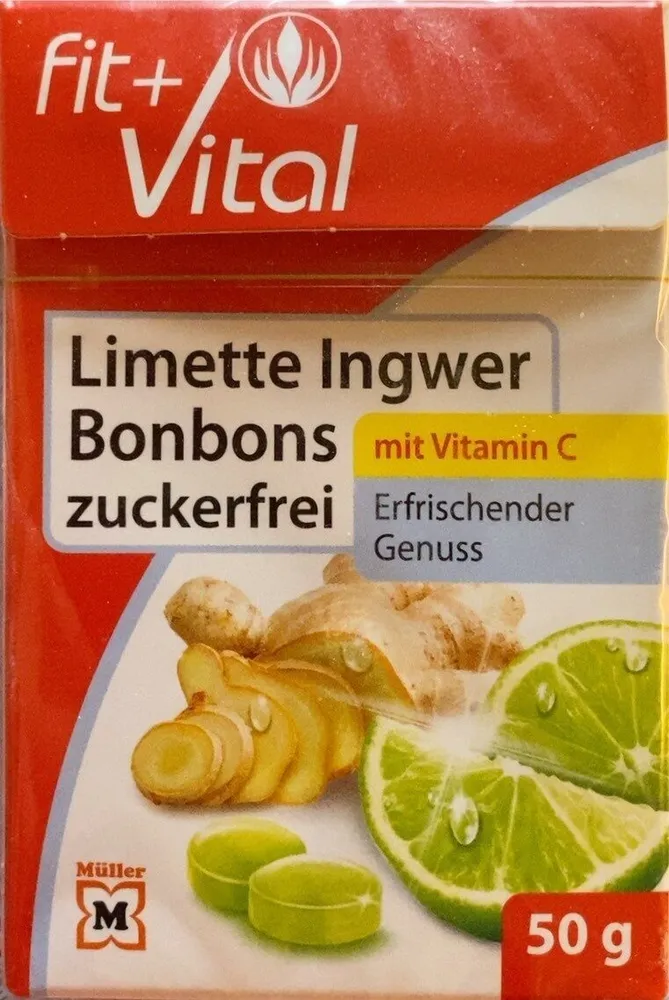 Limette Ingwer Bonbons zuckerfrei mit Vitamin C