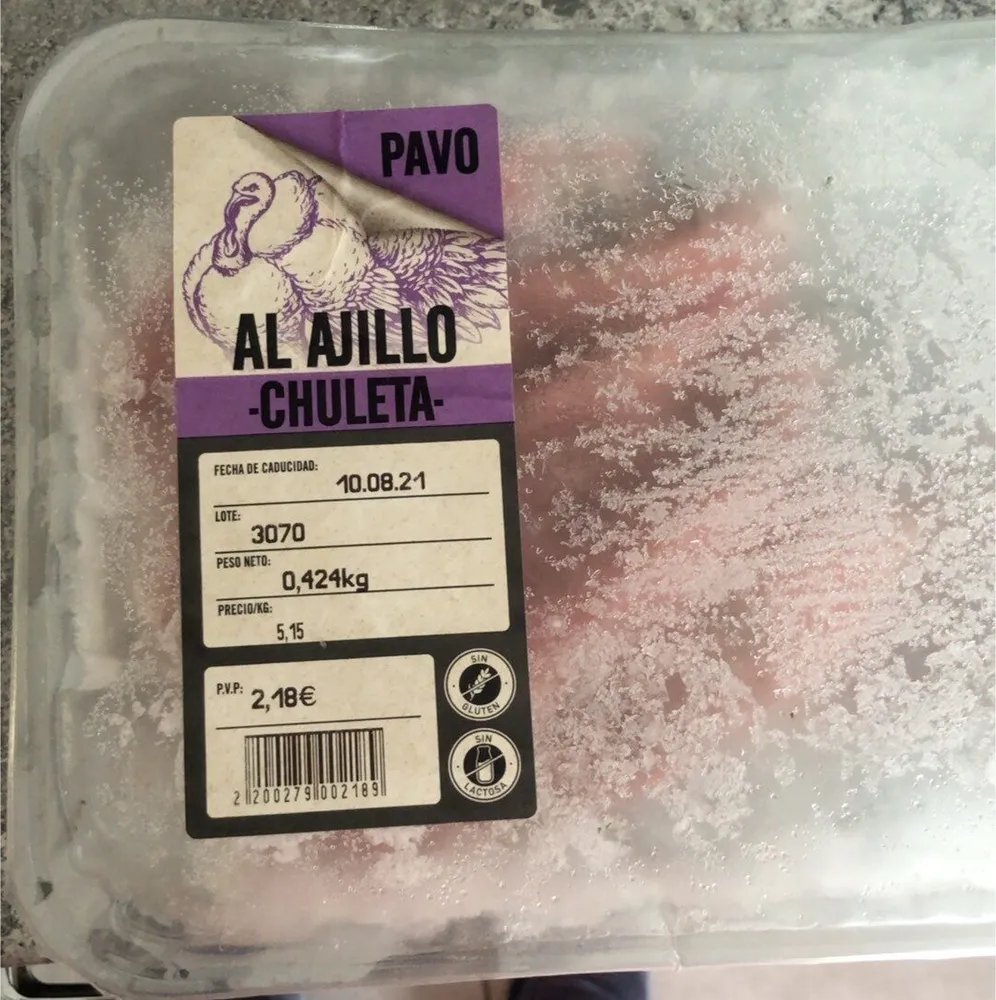 Chuleta de pavo al ajillo