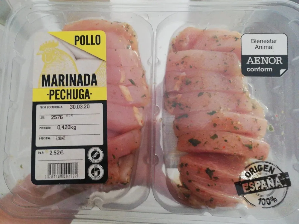 Pechuga de pollo marinada