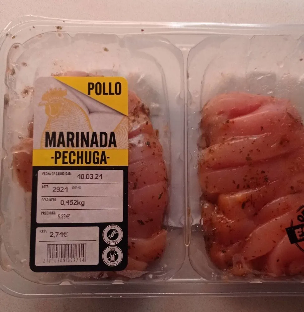 Pollo marinado pechuga