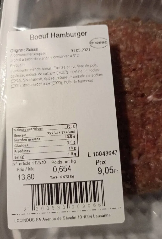 Bœuf hamburger