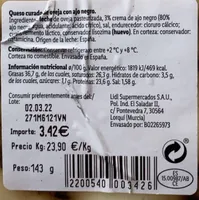 Queso curado de obeja con ajo negro