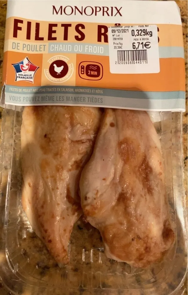 Filets roti de poulet
