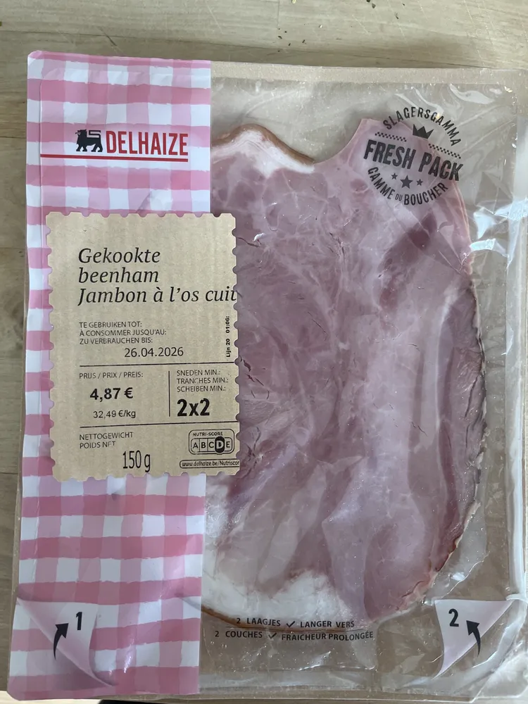 Gekookte beenham
Jambon à l'os cuit
