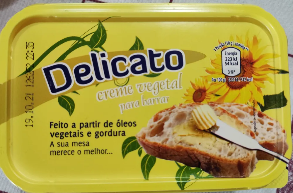 Creme vegetal para barrar