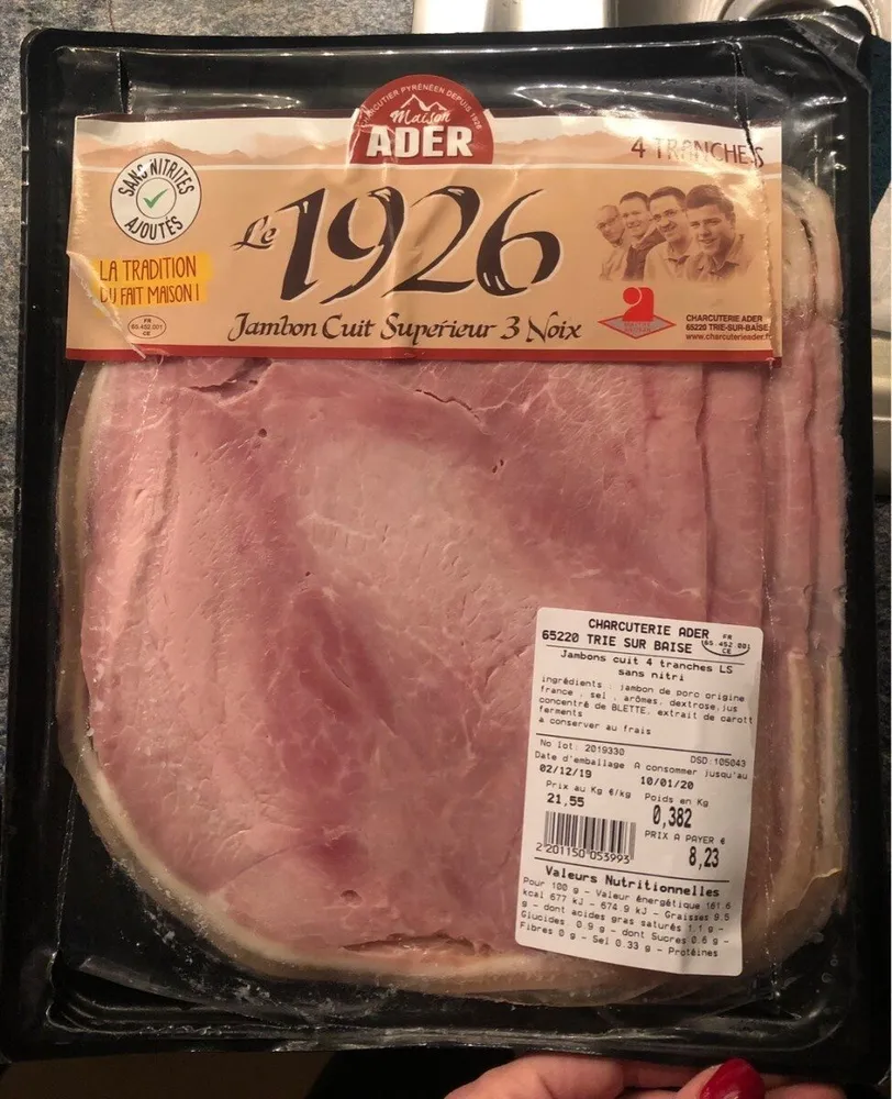 Jambon cuit superieur 3 noix