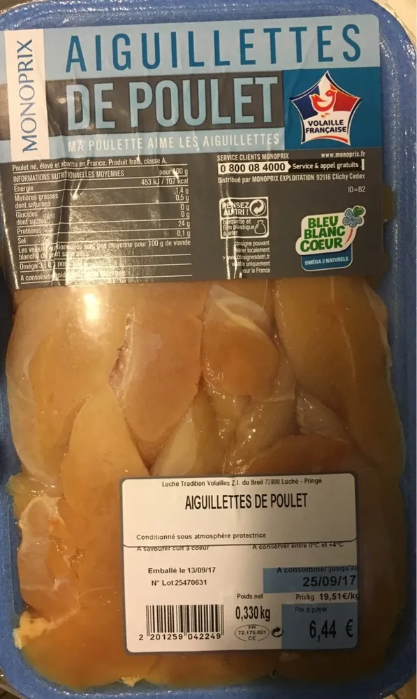 Aiguillettes de poulet