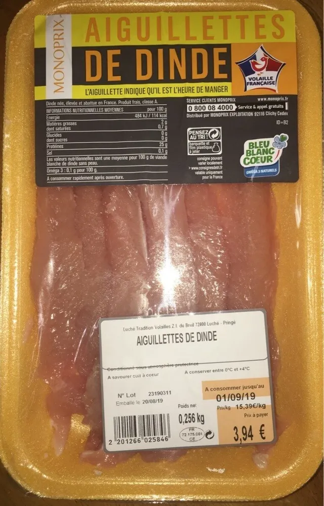 Aiguillettes de dinde