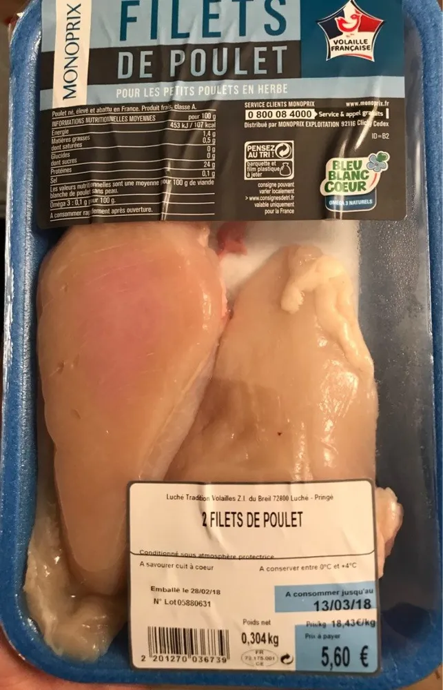 Filets de poulet