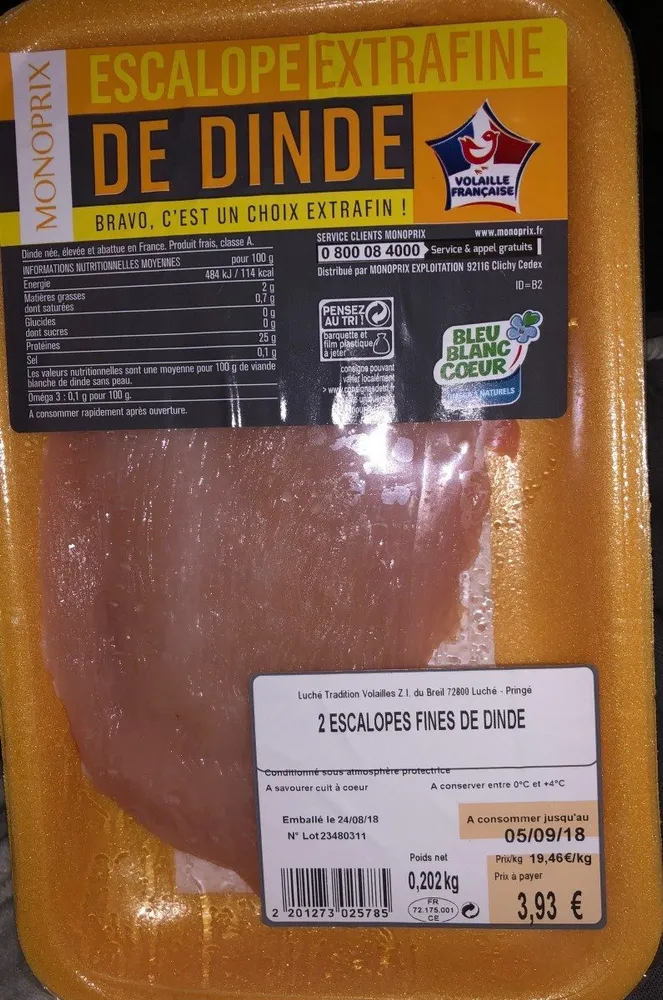 Escalope extrafine de dinde