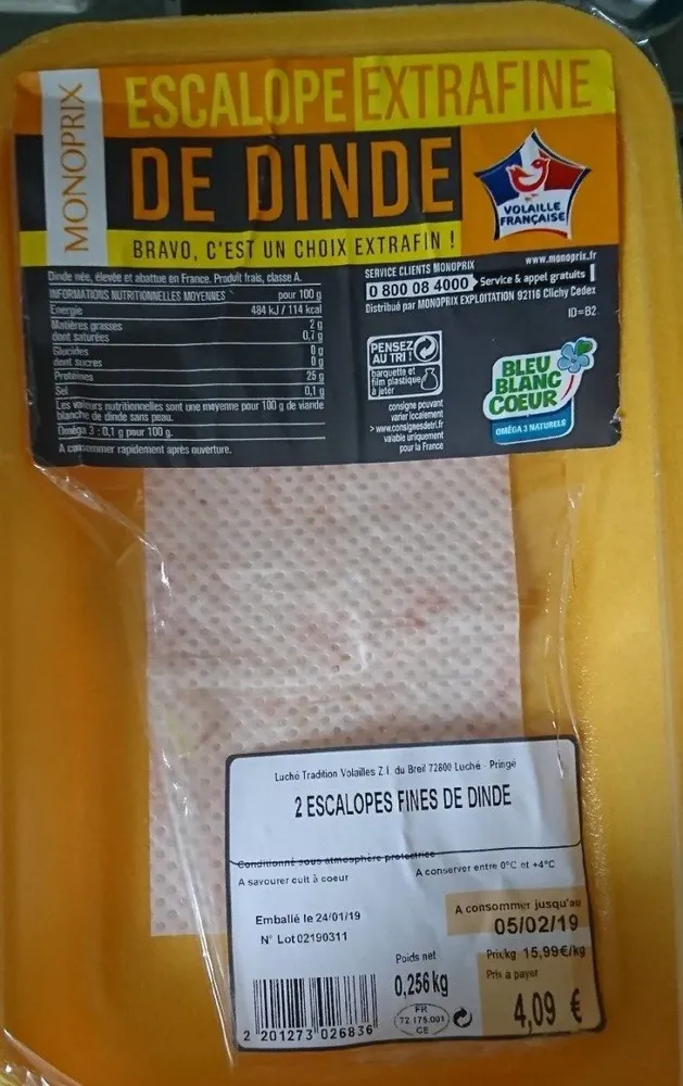 Escalope extra-fine de dinde
