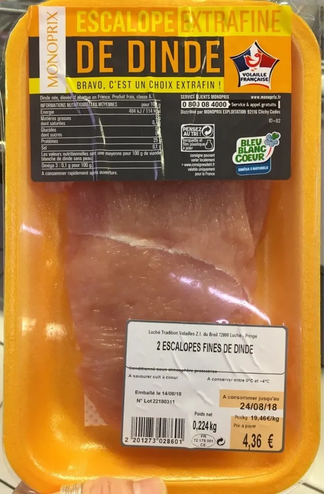 Escalope extrafine de dinde