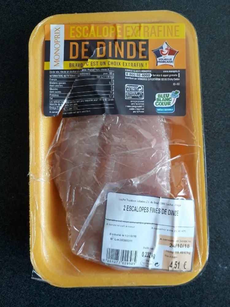 Escalope extrafine de dinde