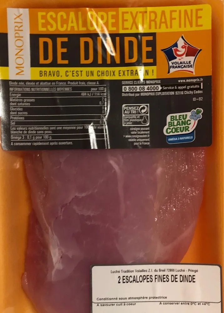 2 Escalopes Extrafine de Dinde