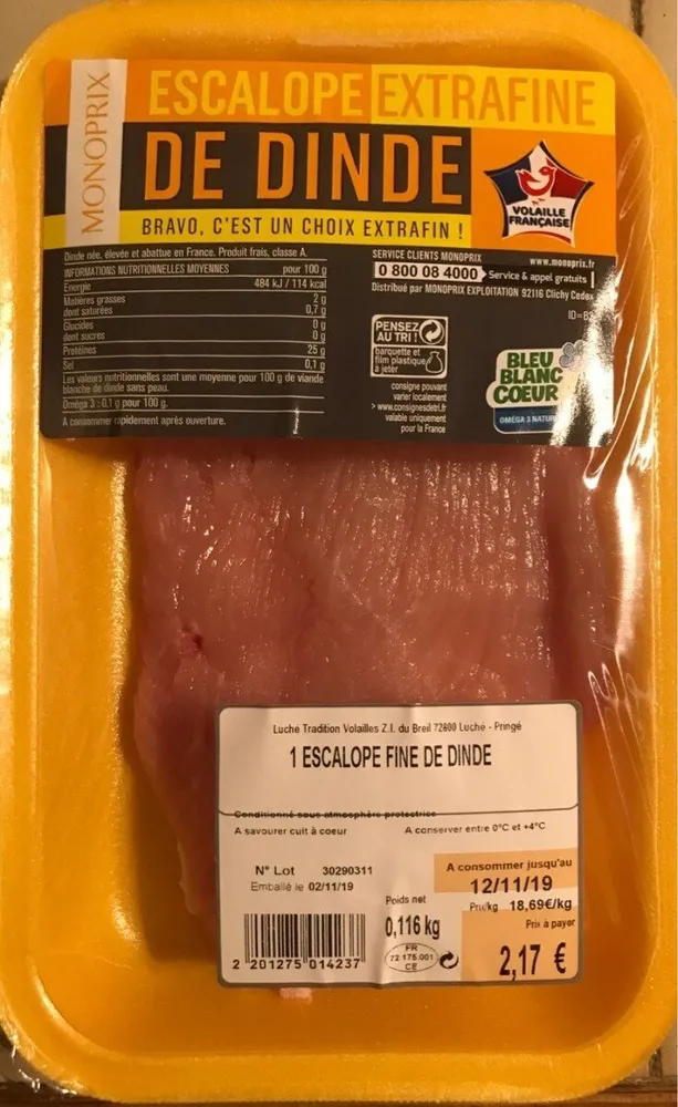 Escalope extrafine de dinde