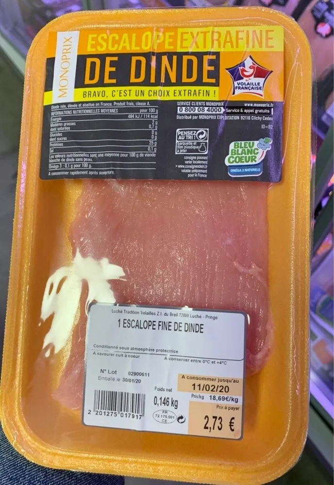 Escalope extrafine de dinde