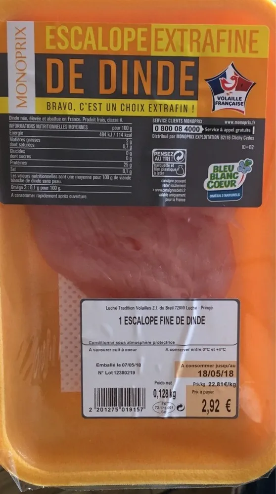 Escalope fine de dinde