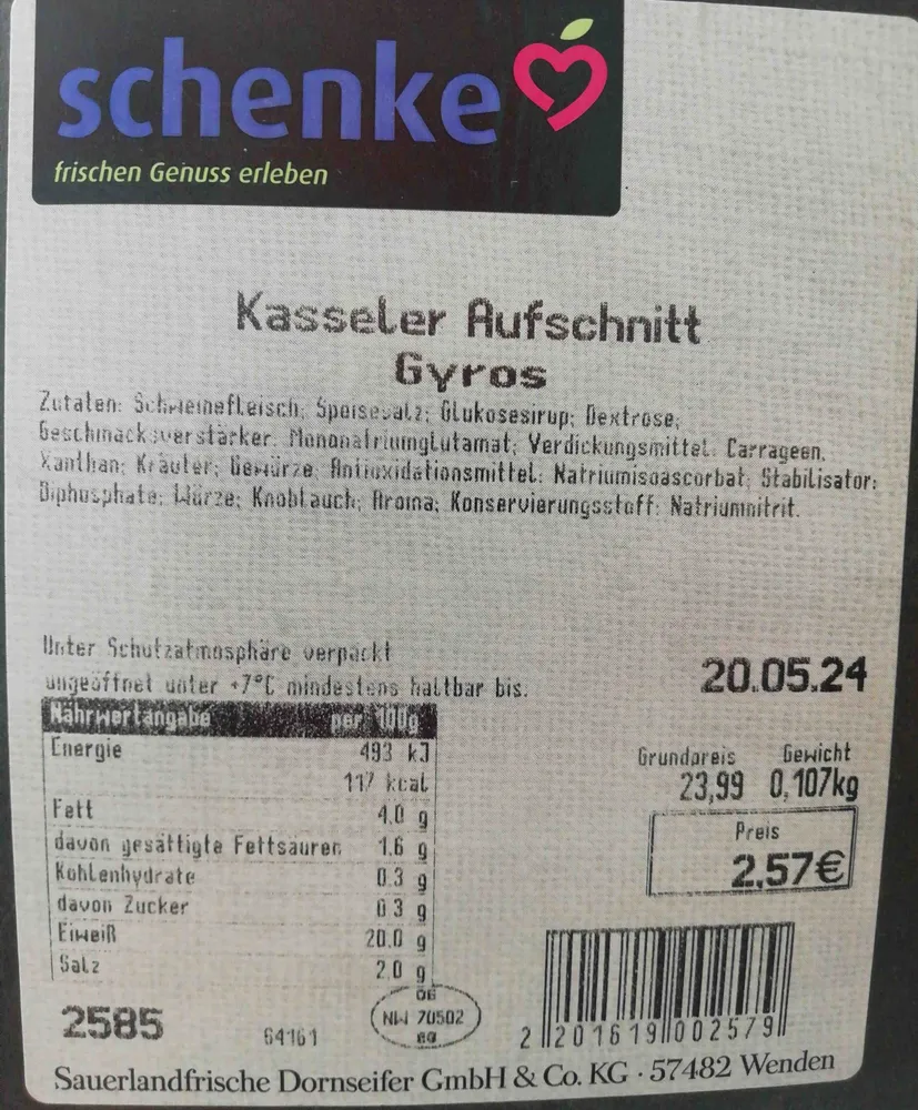 Kasseler Aufschnitt, Gyros