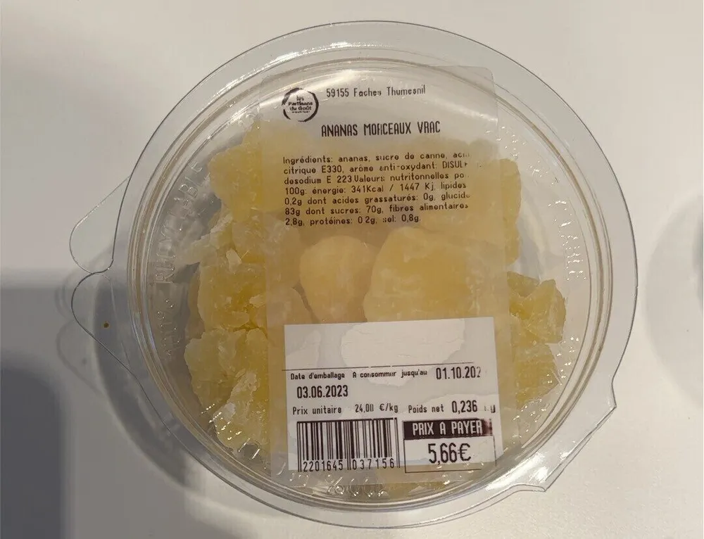 Ananas morceaux vrac