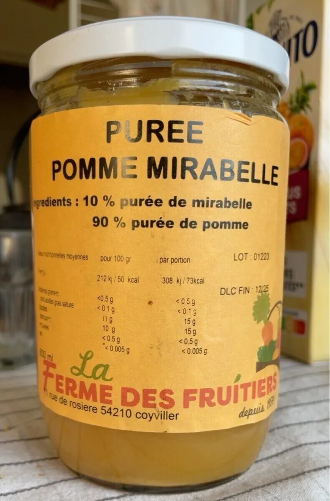 Purée pomme mirabelle