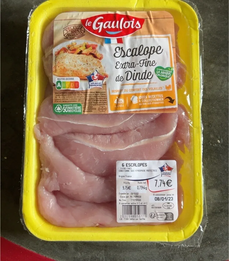 Escalopes extra-fines de dinde