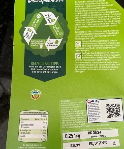 Bio Hüftsteak