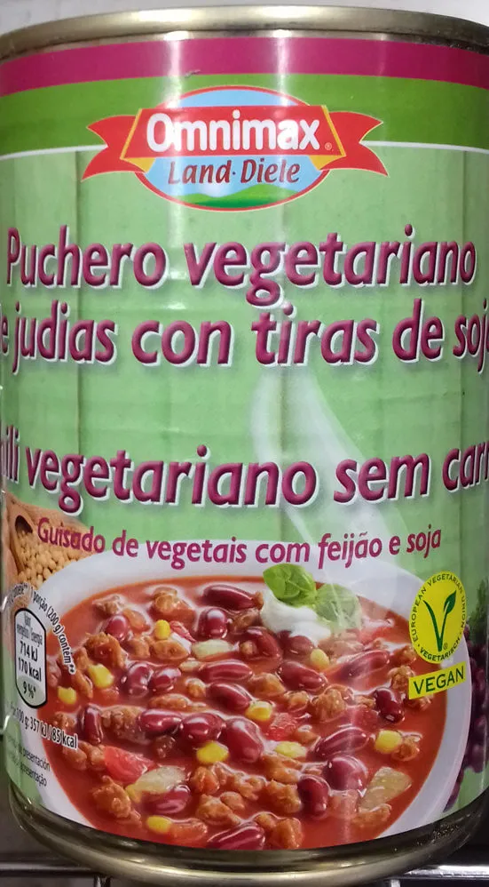 Puchero vegetariano de judías con tiras de soja