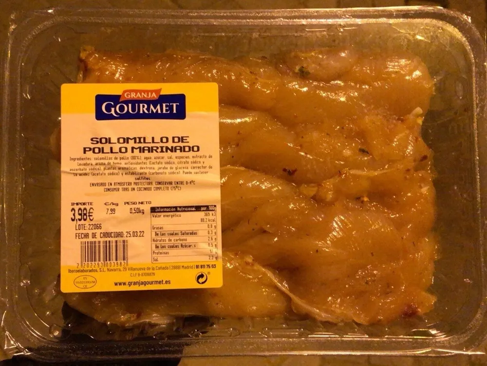 Solomillo de pollo marinado