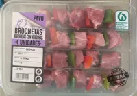 Brochetas marinadas con verduras