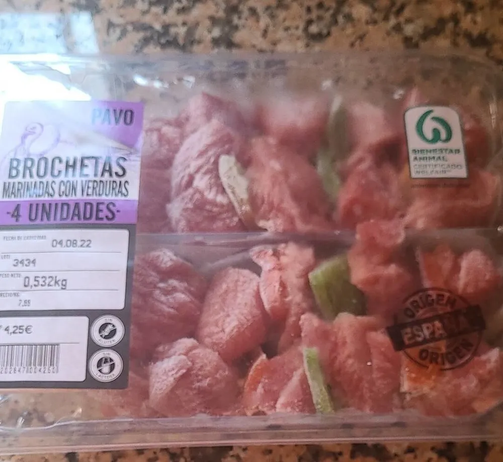 Brochetas de pavo