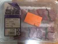 Brochetas marinadas con verduras