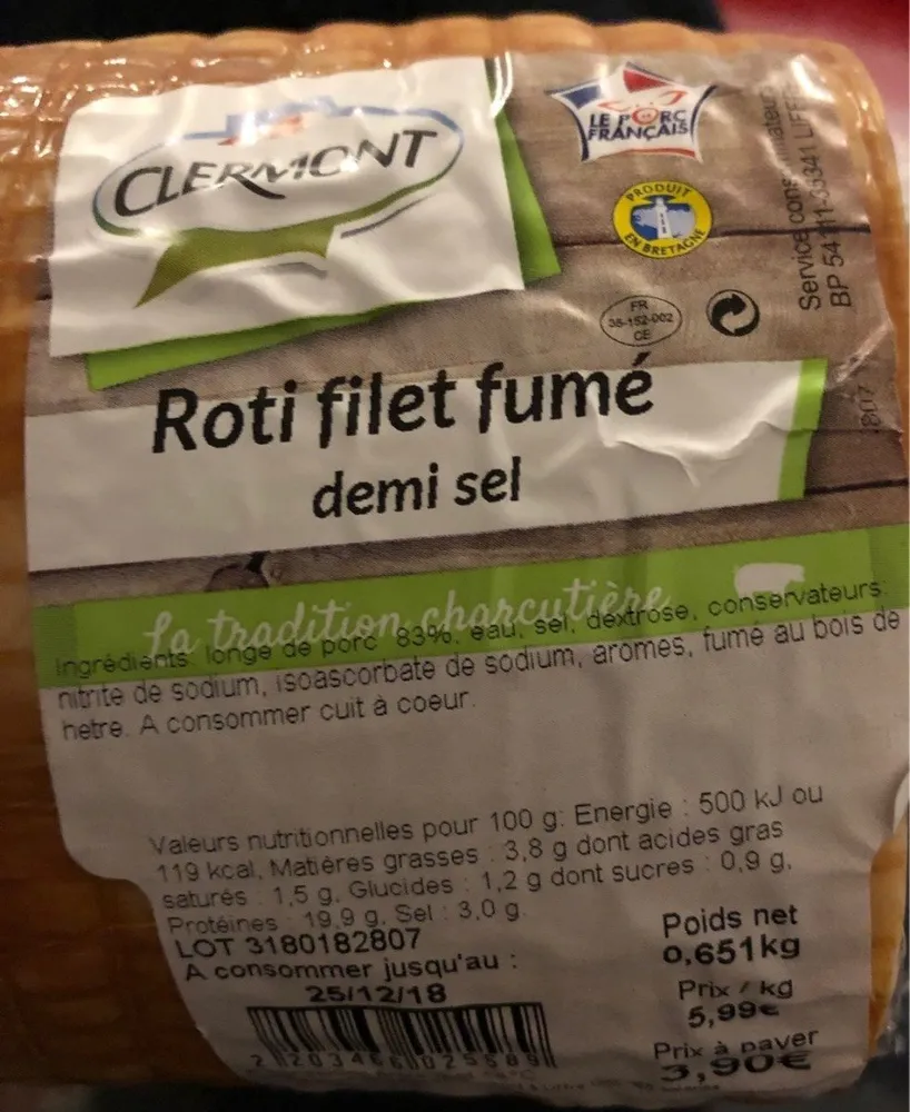 Roti filet fumé - demi sel