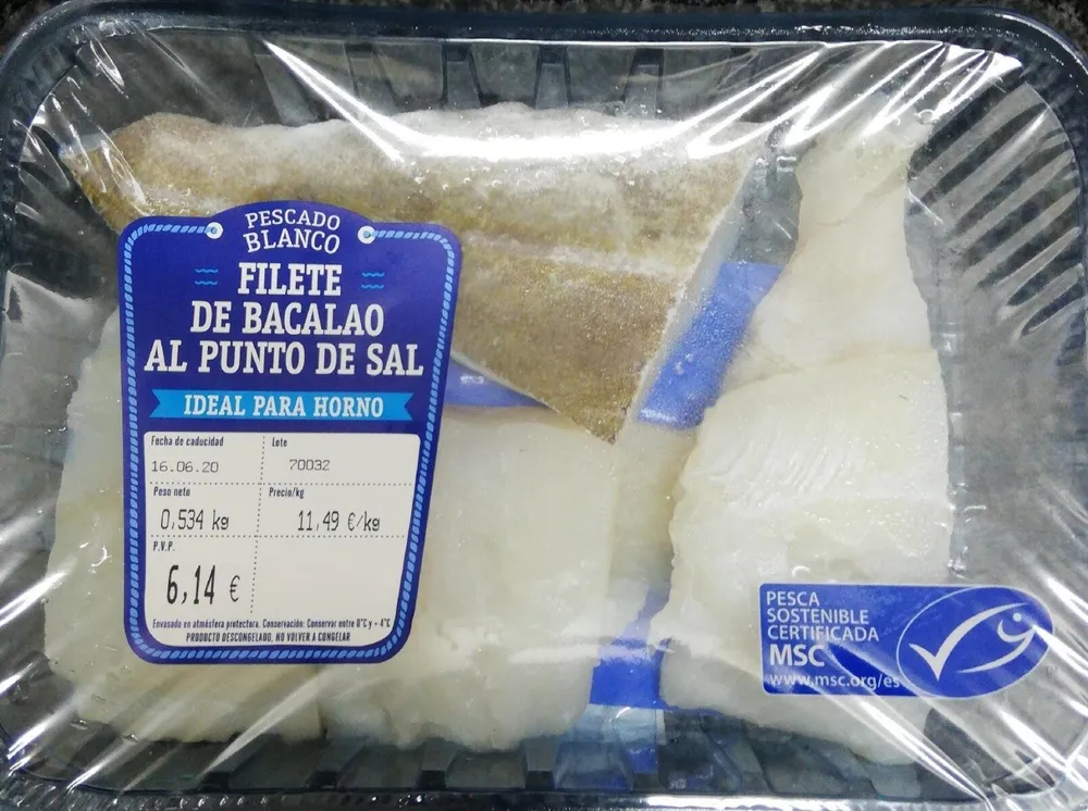 Filete de bacalao al punto de sal