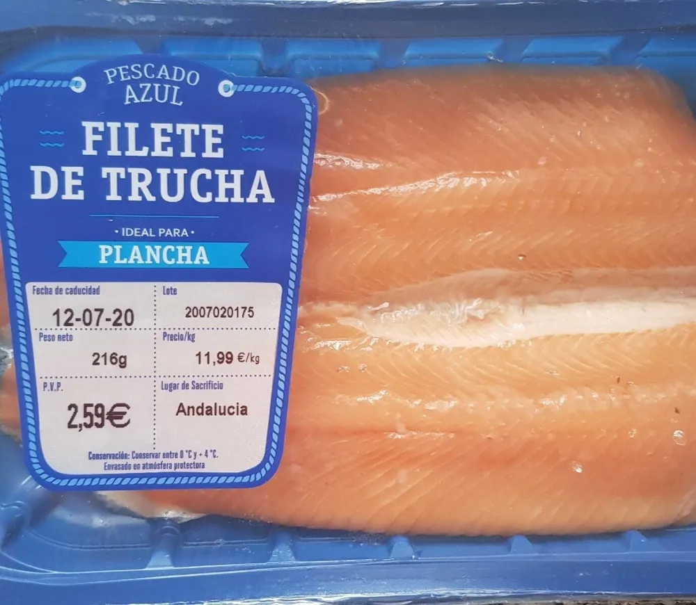 Filete de trucha Pescado Azul