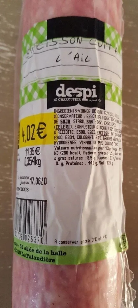 Saucisson cuit à l'ail